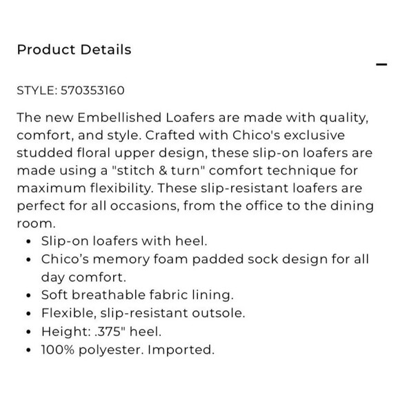 New Chico's Embellished Loafers Black Gold Color Metal Studs Loafer Size 9 - Picture 7 of 12